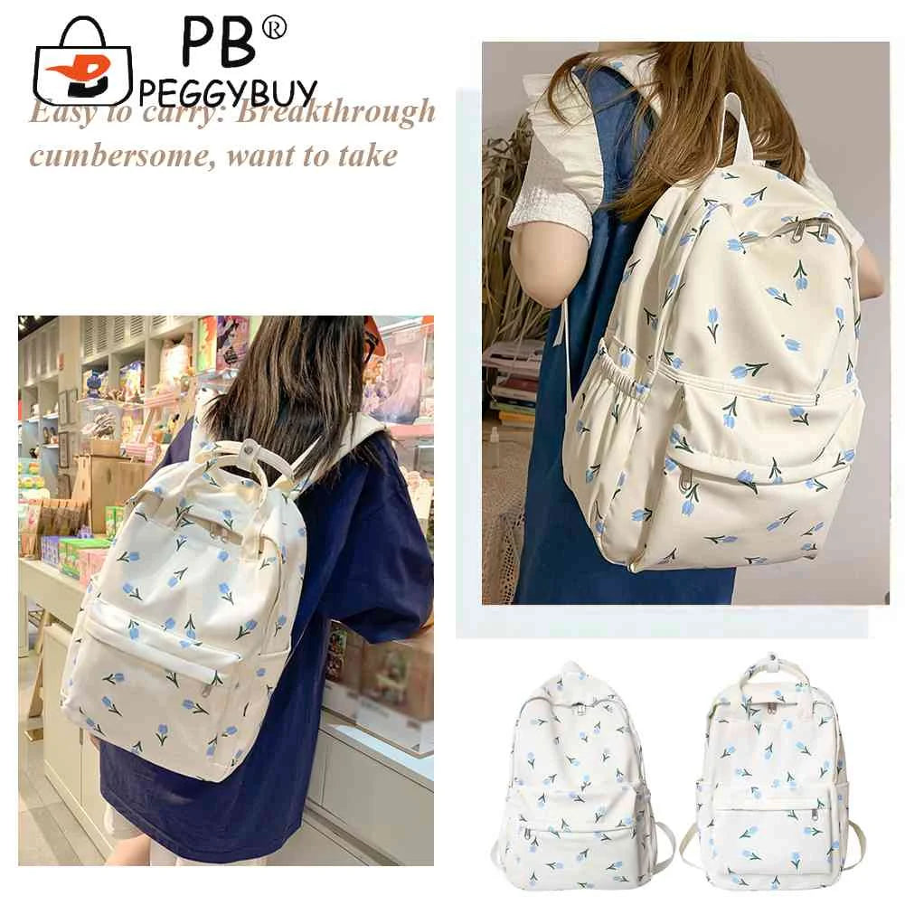 Floral Prints Large Capacity Teenager Backpack