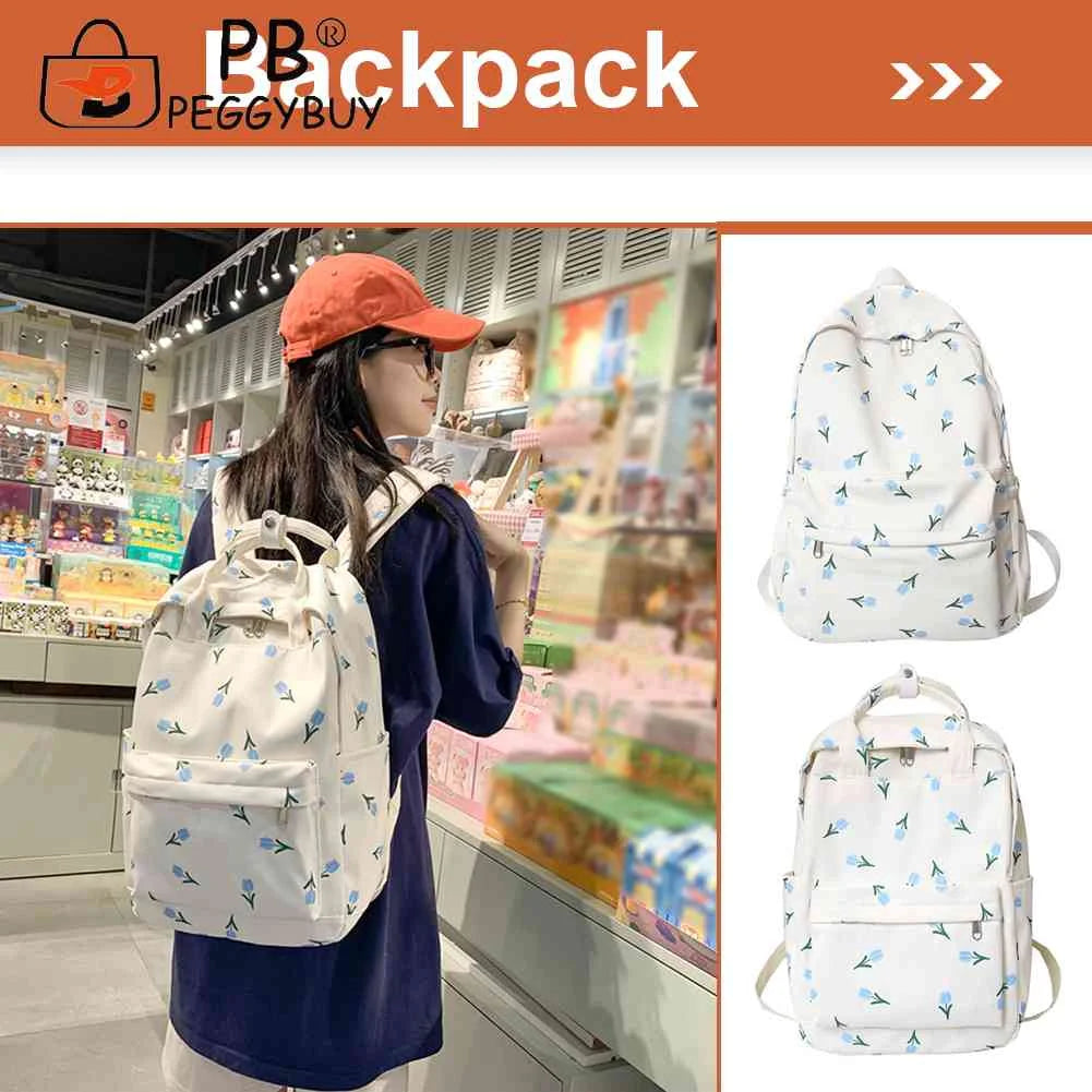 Floral Prints Large Capacity Teenager Backpack