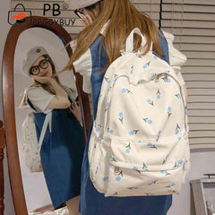 Floral Prints Large Capacity Teenager Backpack