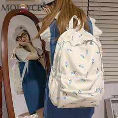 Floral Prints School Backpack for Girls Large Capacity Laptop Bag