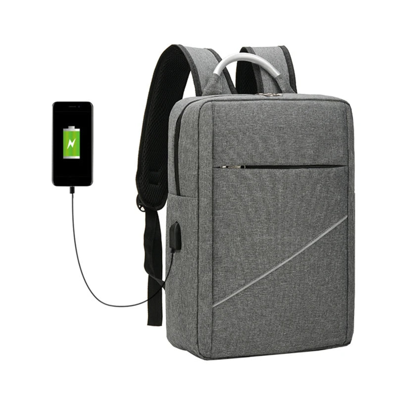 Waterproof Nylon Laptop Bag USB Charging Rucksack