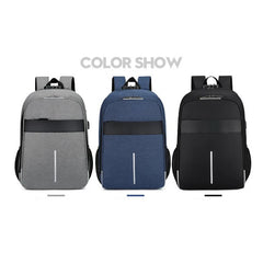 Men's Waterproof Oxford Urban Backpack Laptop 13.3 Inch USB Charging Gray Rucksa