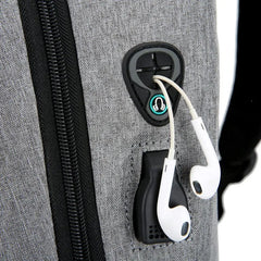 Men's Waterproof Oxford Urban Backpack Laptop 13.3 Inch USB Charging Gray Rucksa