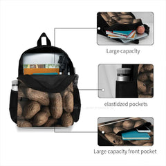Student School Laptop Backpack Nuts Texture