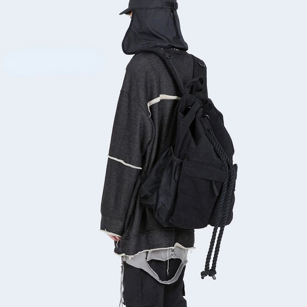 Canvas Unisex Solid Softback Backpack High-Capacity Preppy Style