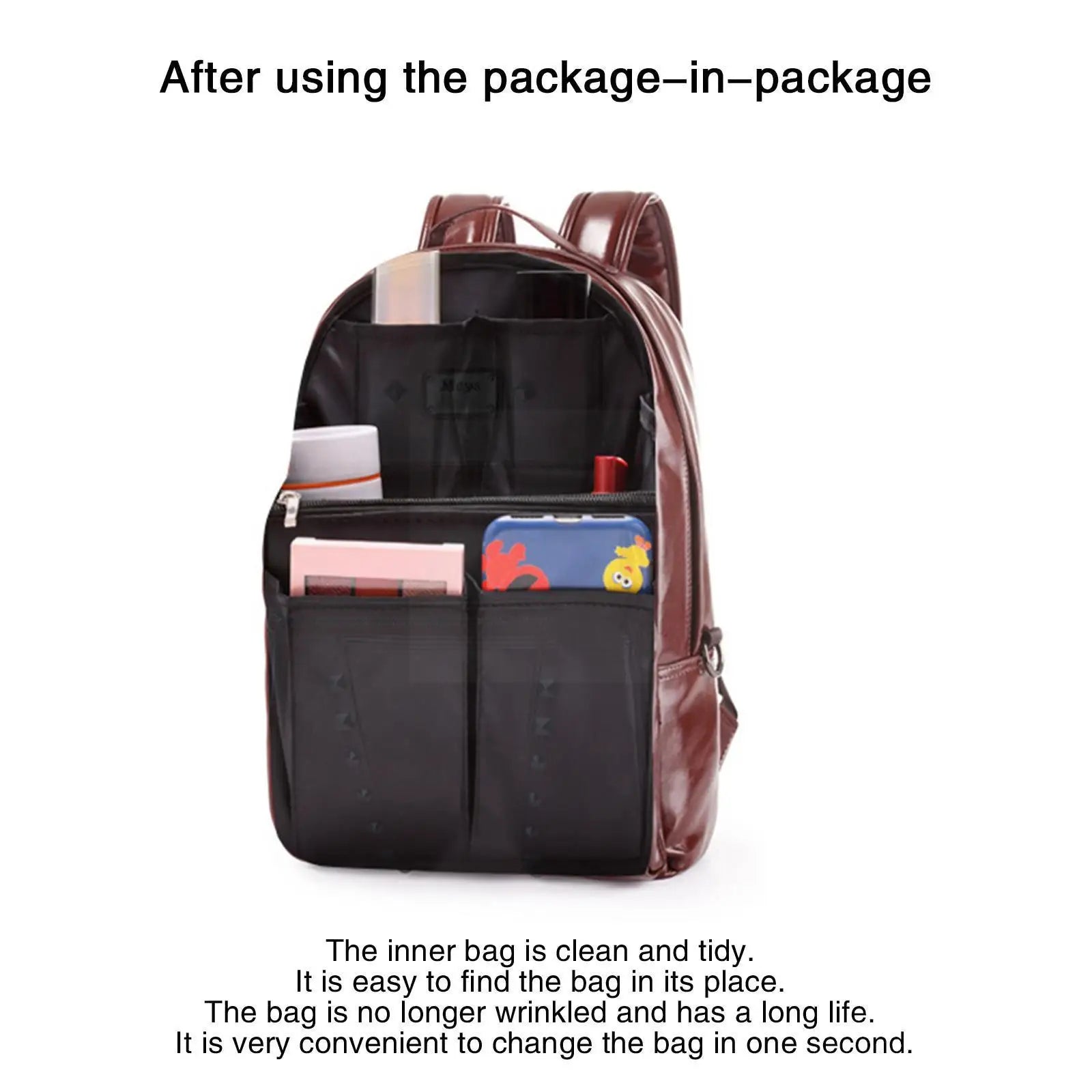 Backpack Liner Travel Handbag Organizer Insert Bag