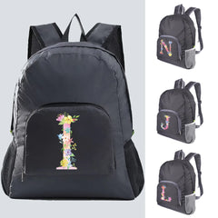 Ultralight Foldable Backpack Pink Letter Print Hiking Daypack