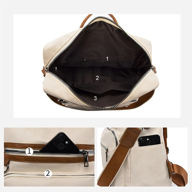 Backpack Purse for Women PU Leather School Bag Travel Large Daypack