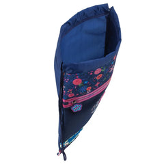 Sequined Gym Bag with Printed Handles & Keychain