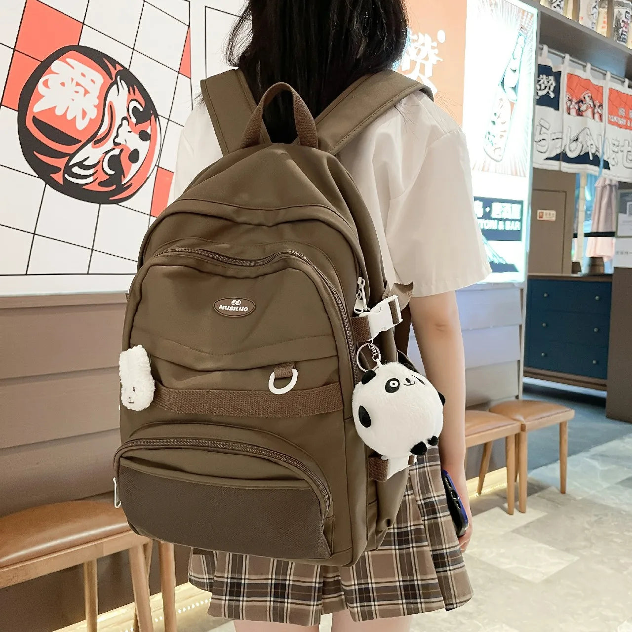Waterproof Nylon School Bags For Teenager Girls Bookbag Lady Travel Backbags