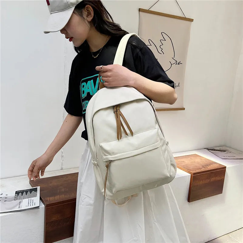 Large Capacity Solid Backpack for School or Travel