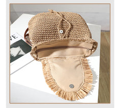 Casual Tassel Straw Bag Woven Bag Female Seaside Holiday Beach Bag
