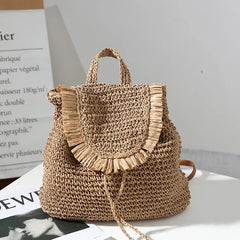 Casual Tassel Straw Bag Woven Bag Female Seaside Holiday Beach Bag