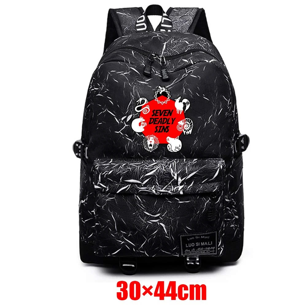 Backpack The Seven Deadly Sins Unisex Teenager Fabric Schoolbag High Packsack Mo