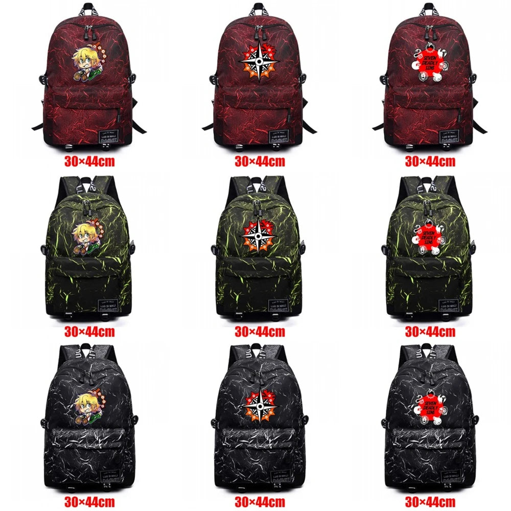 Backpack The Seven Deadly Sins Unisex Teenager Fabric Schoolbag High Packsack Mo
