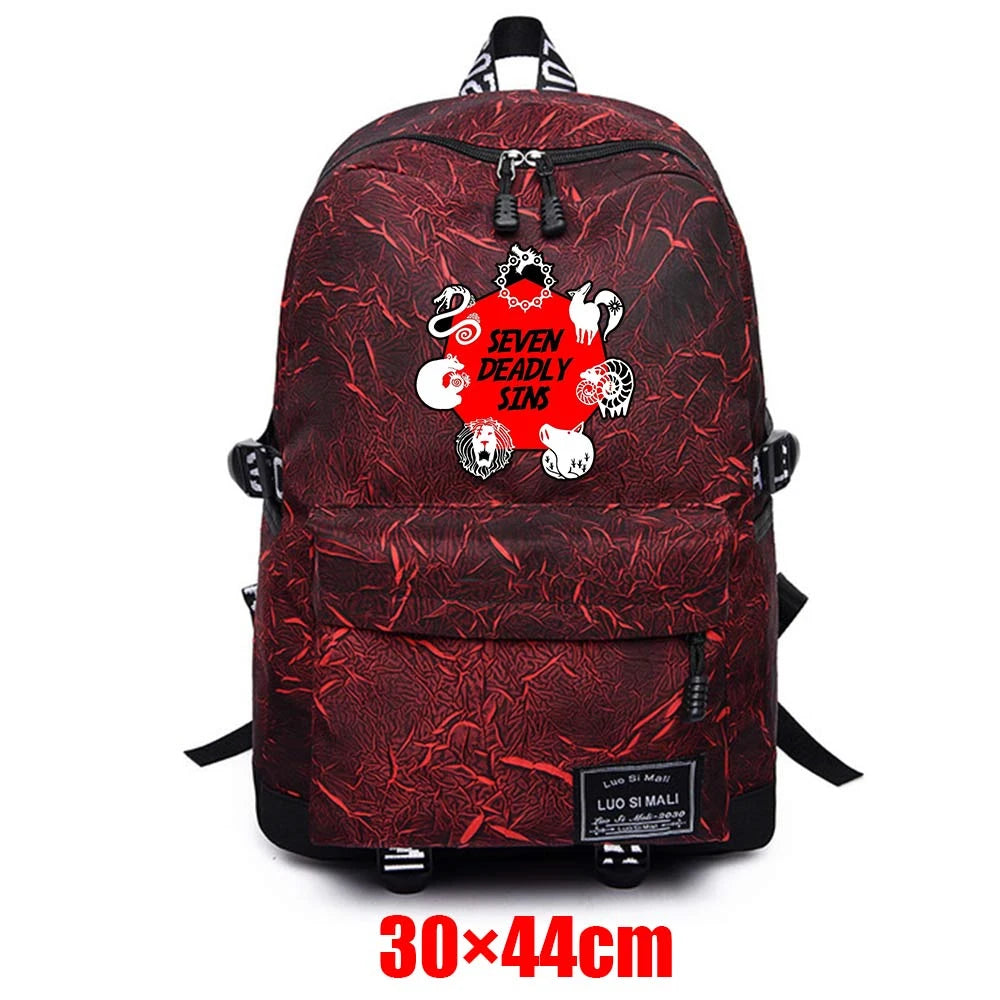 Backpack The Seven Deadly Sins Unisex Teenager Fabric Schoolbag High Packsack Mo