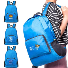 Ultralight Foldable Daypack King Queen Print Travel Hiking Backpack