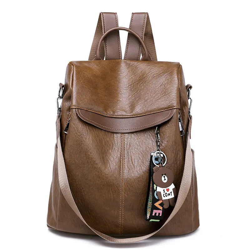 Multifunction Female Backpack Girls Schoolbag Travel Backpack Leather Women