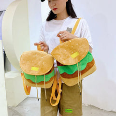Hamburger Shape Drawstring Bag Backpacks for Women