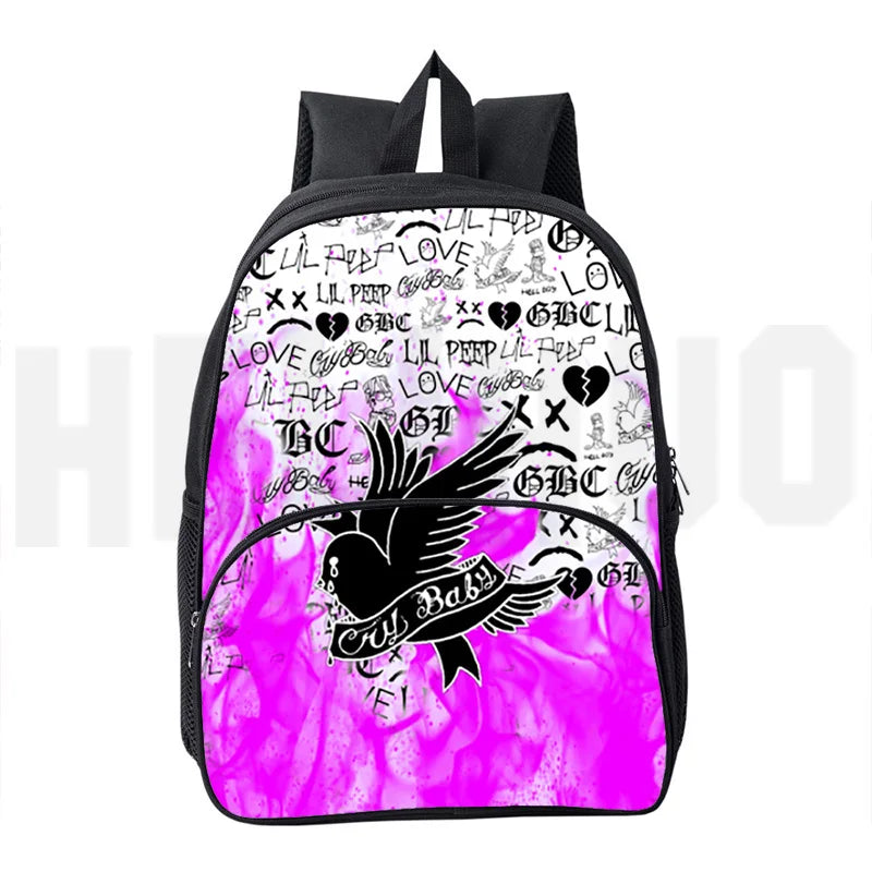 Lil Peep 3D Printed Student Laptop Backpack with Large Capacity