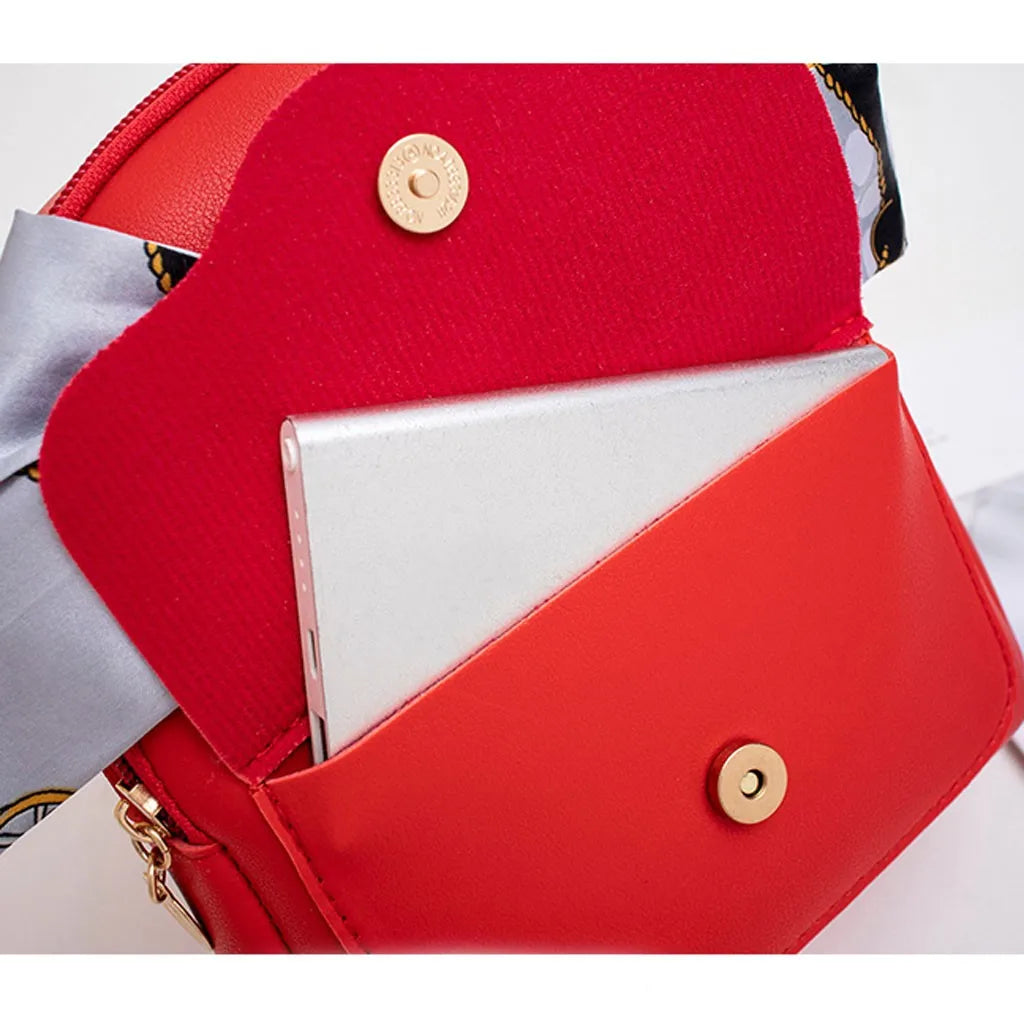 Women PU Leather Shoulder Bag for Teenage Girls Multi-Function Small Backpack