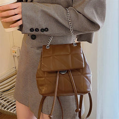 PU Leather Women Shoulder Bag Small Female School Backpack