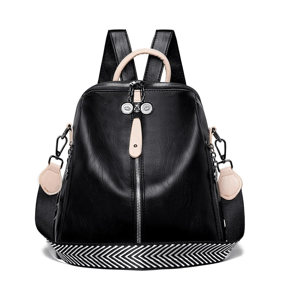 Soft Leather Backpack Female High Travel Back Pack School Backpacks for Girls