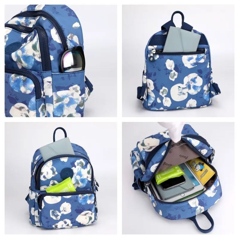 Nylon Backpack Women Travel Bag School Shoulder Bags Ladies Schoolbag