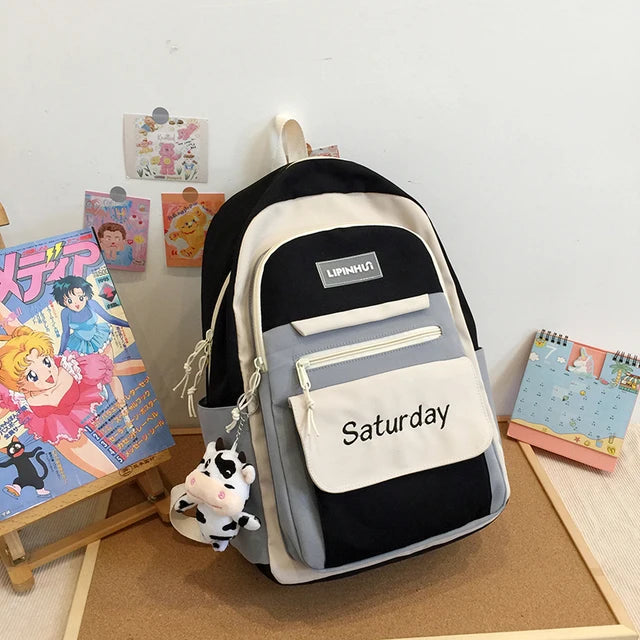 Waterproof School Bag College Teen Student Shoulder Backpack Girl Boy Rucksack