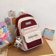 Colorful Backpack for College Girls, Waterproof Student Rucksack