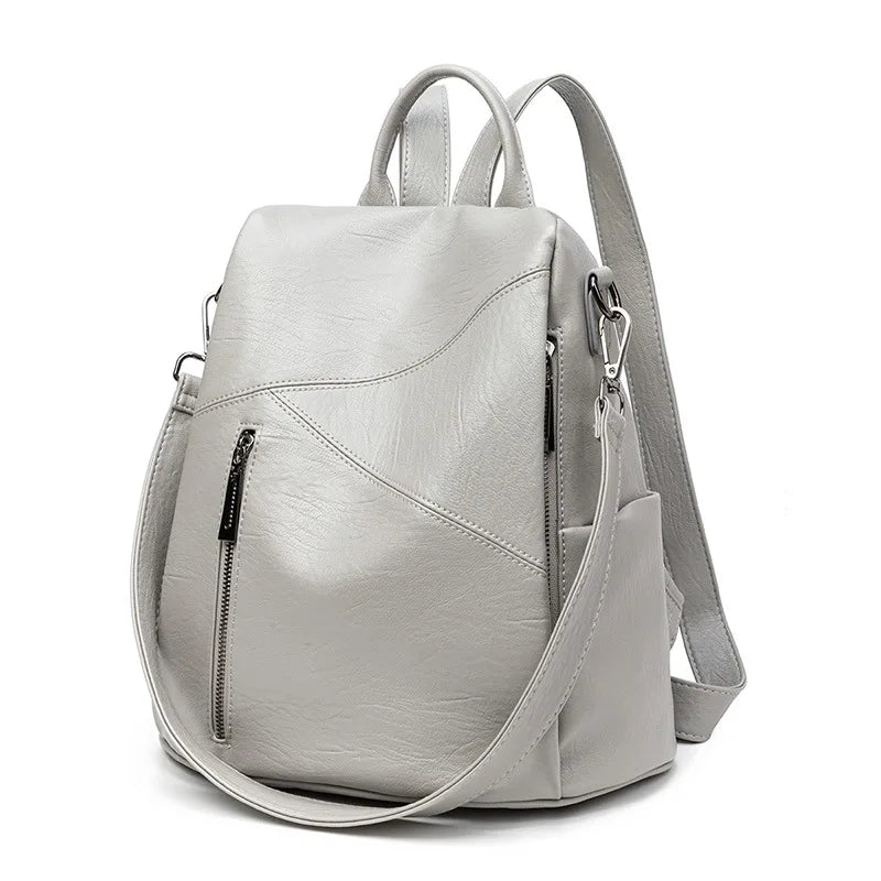 Soft Leather Anti-Theft Small Backpack for Women