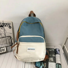 Contrast Junior Schoolbag Large Capacity Backpack Female Student