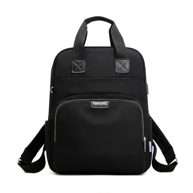 Women's USB Charging Backpack Casual Student Bag Waterproof