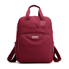 Women's USB Charging Backpack Casual Student Bag Waterproof