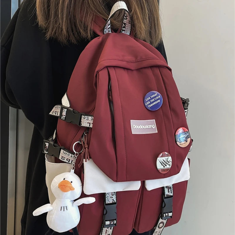 Large Capacity College Students Junior School INS Backpack Female