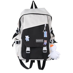 Girls Teens Backpack with Pendent Accessories Pins School Bag