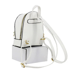 PU Leather Mini Backpack Flowers Decorated Soft Touch Casual Mochila