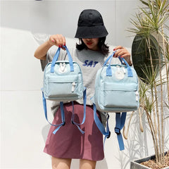 Girls' School Bag Retro Mini Backpack Solid Small Student