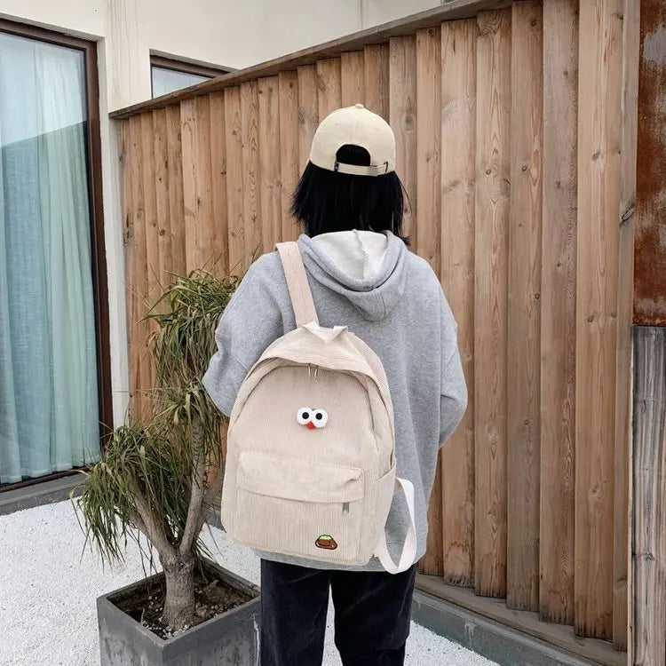 Canvas Cartoon Backpack for Girls Schoolbag Shoulder Bag