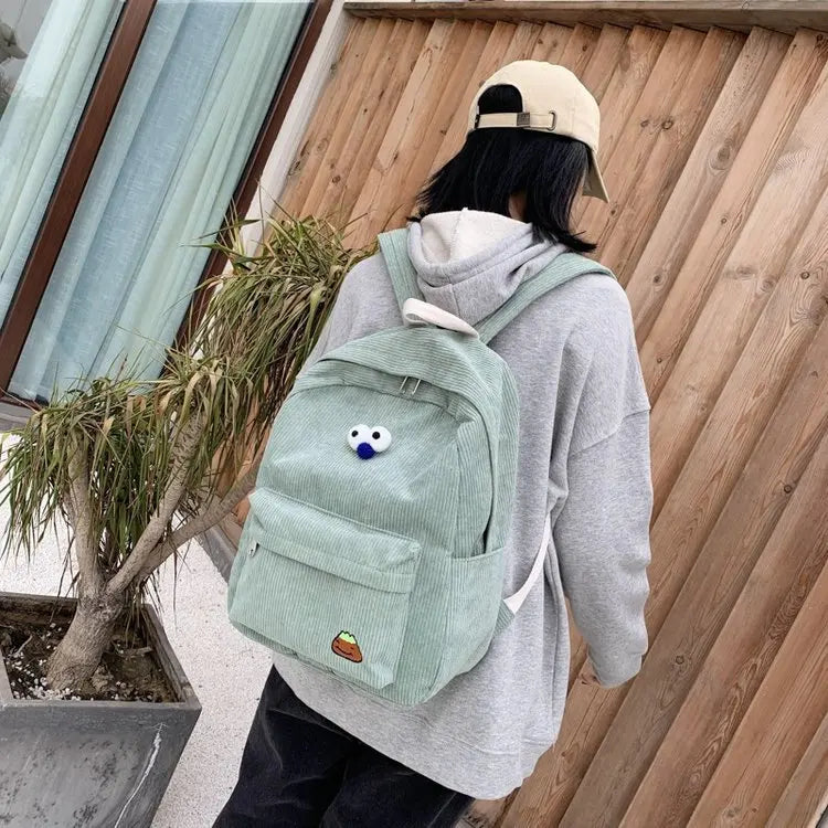 Canvas Cartoon Backpack for Girls Schoolbag Shoulder Bag
