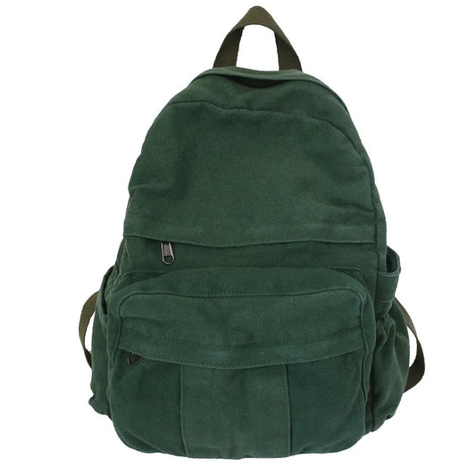 Canvas School Bag for Women Teenagers Student Daypack