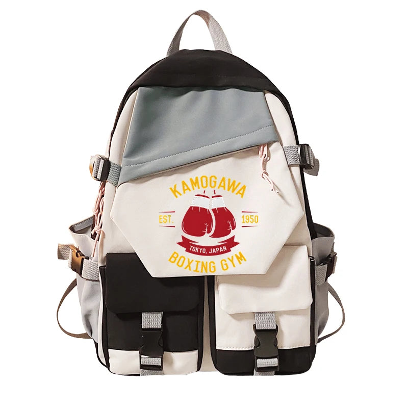 Hajime No Ippo Anime Backpack Teen Large School Bag Harajuku Travel Unisex