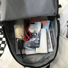 Large Capacity Solid Harajuku School Backpack