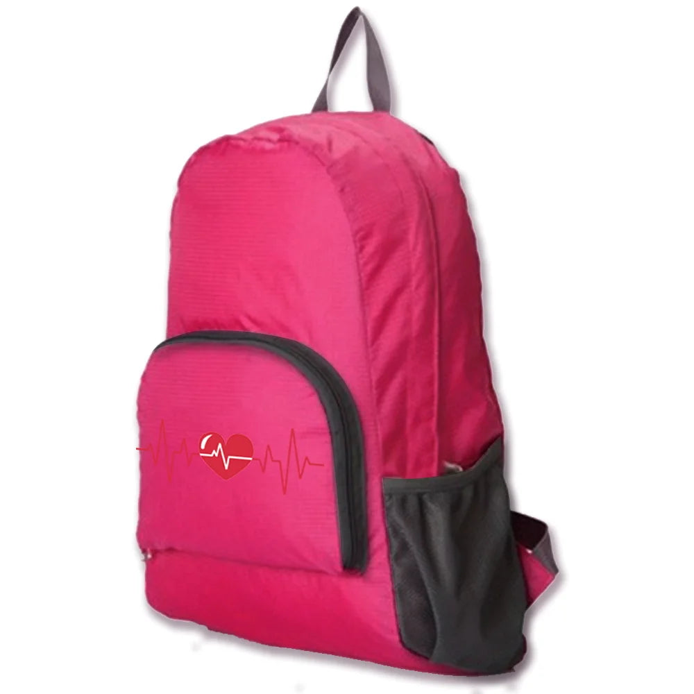 Love Print Lightweight Foldable Mountaineering Pack Travel Daypack