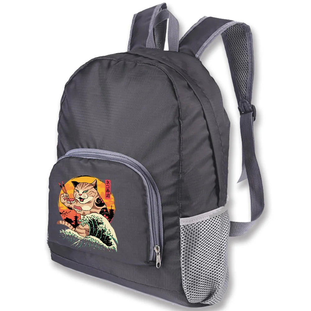 Japan Cat Print Ultralight Hiking Backpack