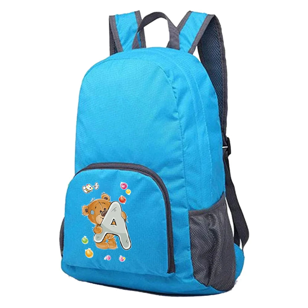 Ultralight Foldable Mountaineering Backpack Bear Letter Print