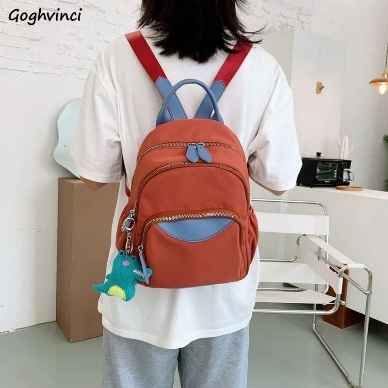 Patchwork Large Capacity School Book Bag Zipper Travel Mochila