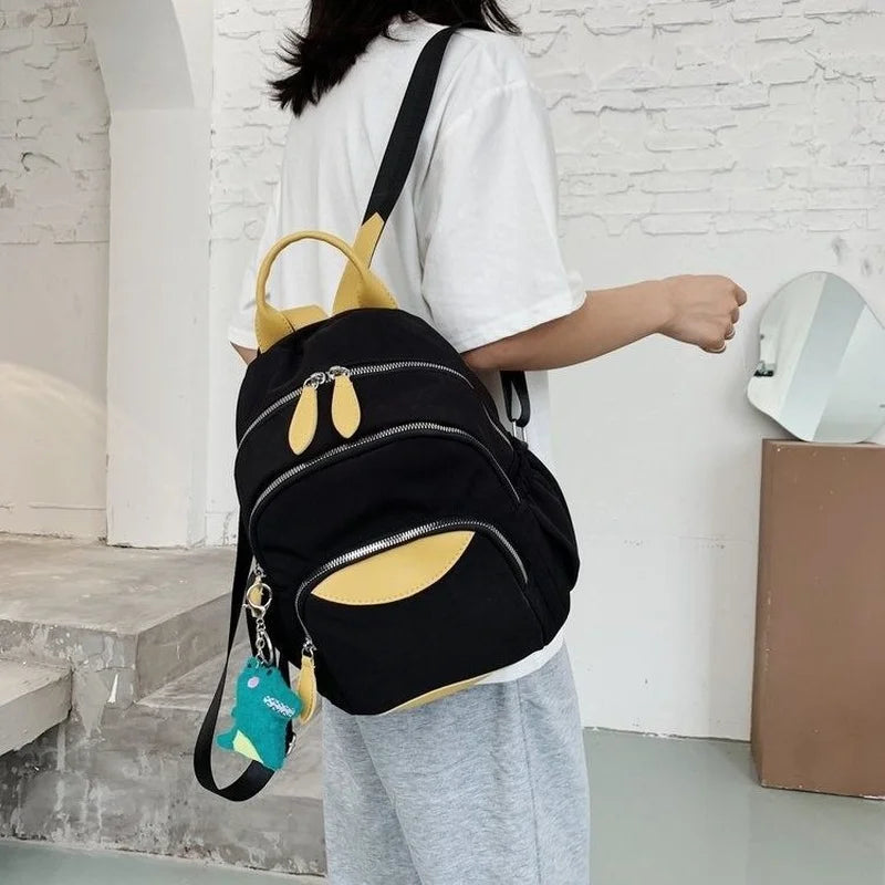 Patchwork Large Capacity School Book Bag Zipper Travel Mochila