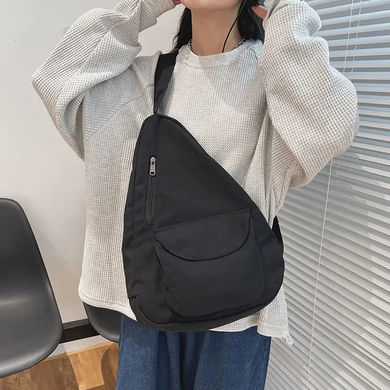 Unisex Crossbody Single Strap Leisure School Bag Large Capacity Travel Retro