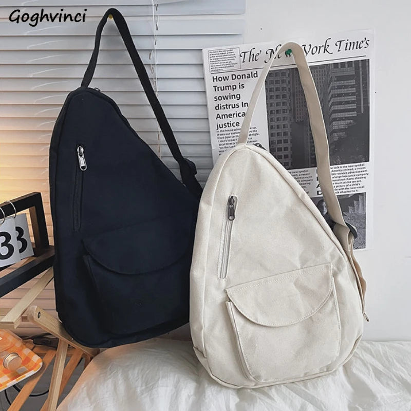 Unisex Crossbody Single Strap Leisure School Bag Large Capacity Travel Retro